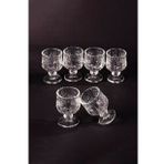 Ayaklı Kahve Yanı Bardağı Kristal Kesim Shot Bardak 7cm x 4 cm 6 Lı Set
