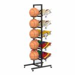 Ayaklı Kar Tahtası Rafı, Uzun Kaykay Depolama Rafı, Snowboard, Kayak/Scooter, Garaj/Mağaza için Metal Depolama Rafı (37 x 55 x 119 cm)
