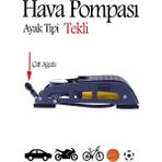 Ayaklı Tipi Hava Pompası Tekli Göstergeli Kilitli Teker Araç Bisiklet Pompası Mft. - Siyah - Standart