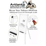 Ayakli Yazi Tahtasi Beyaz 60X85 Cm Teleskobik Ayakli 1 Adet Aluminyum Kolay Silinebilir Ergomik Beyaz Yazi Tahtasi