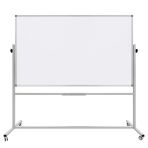 Ayaklı Yazı Tahtası Mobil Çift Taraflı Tekerlekli 360° Dönerli Laminant 120x200 cm - Beyaz