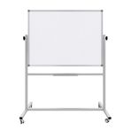 Ayaklı Yazı Tahtası Mobil Çift Taraflı Tekerlekli 360 Dönerli Laminant 90x120 cm - Beyaz