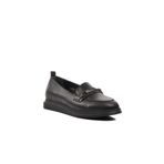 Ayakmod 44280 Siyah Hakiki Deri Kadın Loafer Ayakkabı