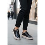 Ayakmod Lady 028 Z Desenli Siyah Kadın Sneaker - 37