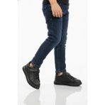 Ayakmod Siyah Cırtlı Unisex Çocuk Spor Ayakkabı 150 F