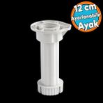 Ayarlanabilir 1 Adet 12 Cm Plastik Ayak Dolap Mobilya Tezgah Yükseltici Yükseltme Ayağı Ayakları