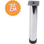 Ayarlanabilir 20 cm Bingolu Krom Metal Mobilya Ayağı, Lüks Metal Mobilya Ayak, Koltuk, Dolap, Şifonyer Ayak
