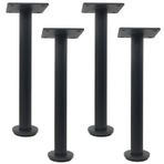Ayarlanabilir 2/4 Adet Modern Siyah Paslanmaz Çelik Masa Ayakları, Banyo ve TV Dolapları için Dayanıklı Kürk Destek Ayakları, 60 cm Yükseklik - 4'lü Set