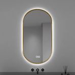 Ayarlanabilir 3 Renkli LED Banyo Aynası, Buğu Önleyici, Entegre Aydınlatma, Hafıza Fonksiyonu, Zaman ve Sıcaklık Göstergesi, 120x60x3cm (47.2x23.6x1.2in)