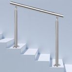 Ayarlanabilir 304 Paslanmaz Çelik ils Kapalı/Dış Mekan Kullanımı için Yuvarlak Boru Tasarımı 2 Metal Korkuluk Mesajları ve Ek Parçaları ile 85cm Yükseklik Geçiş Merdiven Korkuluk
