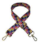 Ayarlanabilir 3,8 cm omuz askısı, çiçek desenli çanta askısı, çanta için omuz askısı, karabina renkli el çantaları, altın rengi yedek kemer, kadın erkek ve kız çocukları için, kendin yap aksesuarı, sarı pembe