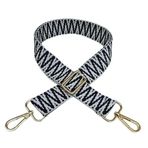Ayarlanabilir 3,8 cm omuz askısı, el çantaları için, 80 – 130 cm, renkli çanta kemeri, altın karabinalı, yedek taşıma kayışı, örgü desenli omuz askısı, kadınlar için, siyah beyaz
