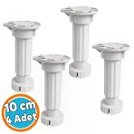 Ayarlanabilir 4 Adet (10+2 Cm) Plastik Ayak Dolap Mobilya Tezgah Yükseltici Yükseltme Ayağı Gri