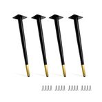 Ayarlanabilir 50 cm Metal Mobilya Ayakları 4'lü Yedek Ayak Seti, Koltuk Dolabı, Sandalye, Şifonyer Yatak için Şık Siyah/Altın Kaplama Gelişmiş Stabilite ve Modern Görünüm için