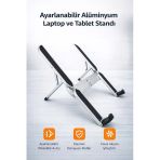 Ayarlanabilir Alüminyum Laptop Ve Tablet Standı Katlanabilir Hava Akışı Destekli Taşınabilir Stand