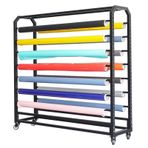Ayarlanabilir Askı Çubuğu ile 6.8ft Yüksekliğinde Büyük Kumaş Sergileme Rafı Arabası, Yerden Tasarruf Sağlayan Ticari Düzenleyici Tutucu, Vinil Makara/Arab,12 Rods-Wide-130cm