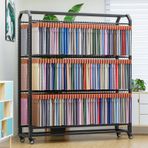 Ayarlanabilir Çift Taraflı Tekstil Kumaş Ekran Standı Tekerlekler 130cm Depolama Rafı Duvar Kağıdı Ruloları ve Vinil Sarar için Çok Yönlü Renkli Kart Tutucu 6 Çubuklu