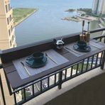 Ayarlanabilir dış mekan katlanır masa balkon genişletilebilir konsol masa çok fonksiyonlu yükseklik ayarlanabilir bahçe masası yerden tasarruf sağlayan kahverengi asılı masa