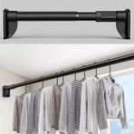 Ayarlanabilir Dolap Çubuğu Hiçbir Matkap Giyim Askısı Metal Duş Perdesi Çubuk Banyo nizer Ev Gardırop ve Soyunma Odası için Yerden Tasarruf Konfeksiyon Rafı.