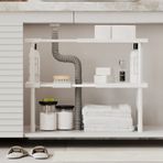Ayarlanabilir Dolap Lavabo Altı Düzenleyici Raf Beyaz