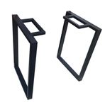 Ayarlanabilir Ferforje Konferans Masası Çerçevesi - Sağlam Metal Dolap Destek Ayakları, 70 cm Yükseklik, 40x70 cm, Ev ve Ofis Masaları için İdeal, Siyah Stand