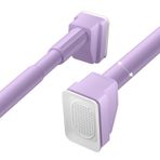 Ayarlanabilir Gergi Çubuğu 40-490 CM, Matkap Perdesi Çubuğu, Paslanmaz Çelik Duş Perdesi Direği, Banyo ve Dolap için Kolay Kurulum Kelepçesi Çubuğu, Mor, 110 CM