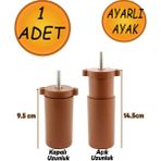 Ayarlanabilir Gizli Mobilya Kanepe Baza Koltuk M8 Civatalı Vidalı Orta Destek Ayağı Ayak Kahve 9.5cm - Titreşim - Çamaşır Bulaşık