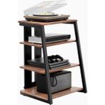Ayarlanabilir Hifi Raf, Ahşap ve Çelik Pikap Masası, 4 Raflı Kompakt Sistem - Kahverengi