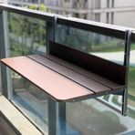 Ayarlanabilir katlanır balkon masası - güverte ve teras için dış mekanda asılı yan sehpa, yerden tasarruf sağlayan korkuluk masası, küçük alanlar ve balkon dekoru için mükemmel