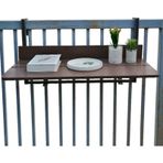 Ayarlanabilir Katlanır Balkon Masası Korkuluk Dış Mekan Veranda Yan Sehpa Asılı Bar Masası Kompakt Kahverengi 79,8 x 37,1 cm Küçük Alanlar için Mükemmel, Dayanıklı ve Şık