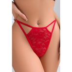 Ayarlanabilir Lastikli Kırmızı Dantelli Tanga Tm1421