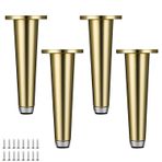 Ayarlanabilir Metal Dolap Ayakları 4'lü Paket Alüminyum Alaşımlı Mobilya Ayakları Mutfak Masası Kanepe Şifonyer Yatak TV Masası için 18 cm (7,1 inç) Altın Vidalar Dahil