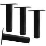 Ayarlanabilir Metal Koltuk Ayakları 4'lü Set 15 cm Çelik Yatak Çerçevesi Destek Ayakları Vidalı Çift Delik Tipi Mobilya Tamiri ve Yükseltme için Mükemmel Dayanıklı Mobilya Aksesuarları