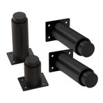 Ayarlanabilir Metal Kürk Ayaklar - Koltuk Sehpaları TV Dolabı için 4'lü Yedek Suppo Ayak Seti - Siyah 8 cm (3,1 inç)
