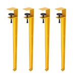 Ayarlanabilir Metal Masa Ayakları - 4'lü Paket F Şekilli Kelepçe Masa Ayakları Yemek Konsolu ve Sehpalar için Deliksiz 40 cm Sarı - Modern Mobilya Tasarımı için Mükemmel