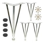 Ayarlanabilir Metal Masa Ayakları 4'lü Paket Mobilya Ayakları Yemek ve Sehpalar için Yedek Ayaklar 10-40 cm Gümüş Masalar ve Ev Dekoru için Mükemmel - 60 cm/23,6 inç