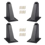 Ayarlanabilir Metal Masa Ayakları 8 cm 9,2 cm 10 cm Kendin Yap Mobilya Dolapları Kanepeler Komodin Masaları için Beyaz/Siyah 4'lü Değiştirilebilir Ayak Seti Vidalarla Birlikte Siyah-9,2 cm (3,62 inç)