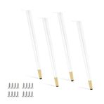 Ayarlanabilir Metal Masa Ayakları - Masa Sehpası, Kanepe Yatak ve Dolap için 4'lü Set - Şık Beyaz/Altın Kaplama 55 cm Yükseklik - Kendin Yap Mobilya Projeleri için Mükemmel