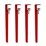 Ayarlanabilir Metal Masa Ayakları - Yemek Konsolu ve Sehpalar için 4 Parça F Şekilli Masa Kelepçesi Ayakları 71 cm Yükseklik Delme Gerekmez Kırmızı Kaplama
