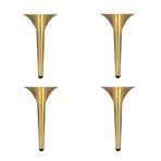 Ayarlanabilir Metal Mobilya Ayakları 1 cm Yükseklik Paslanmaz Çelik Destek Ayakları Sehpa ve Komidin için Fırçalanmış Altın Kaplama 4'lü Set (15 cm)