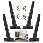 Ayarlanabilir Metal Mobilya Ayakları 10-50cm 4 Paket Masa Ayakları DIY Yedek Ayaklar Vidalar Siyah Mobilya Ayakları Masalar ve Dolaplar için Sağlam ve Şık Destek