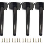 Ayarlanabilir Metal Mobilya Ayakları 4'lü Düz Konik Ayak Seti, Masa/Kanepe/Dolap/Masa/Yatak/Dolap Tabancası için Siyah 60 cm/23,62 inç