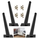 Ayarlanabilir Metal Mobilya Ayakları 4'lü Paket 10-50 cm Yükseklik Seçenekleri Masalar ve Dolaplar için DIY Yedek Ayaklar Vidalar İçerir Siyah Renk ve Şık