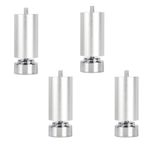 Ayarlanabilir Metal Mobilya Ayakları - 4'lü Paket Alüminyum Alaşımlı Yuvarlak Ayaklar Kanepe Dolabı Sehpa TV Sehpası Yatak M10 İplik 20 cm Gümüş - ve Şık Destek