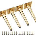 Ayarlanabilir Metal Mobilya Ayakları 4'lü Set Düz Konik Destek Masa Kanepe Dolap Masa Yatak Dolapları Altın 60 cm/23.62in