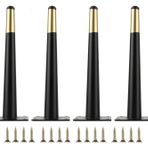 Ayarlanabilir Metal Mobilya Ayakları 4'lü Set Masa/Kanepe/TV Dolabı/Dolap için Konik Tasarımlı Düz Ayaklar 60 cm Siyah Altın Ayaklar Yatak/Masa/Dolaplar için