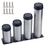 Ayarlanabilir Metal Mobilya Ayakları Değiştirme 4'lü Paket Paslanmaz Çelik Yuvarlak Ayaklı Vidalar 30 cm (11,8 inç) Mutfak Masası Kanepe Banyo ve Şık için.