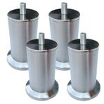 Ayarlanabilir Metal Mobilya Ayakları Paslanmaz Çelik M10 Vida Yedek Ayaklar Mutfak Cam Masa Sehpa Dolap Komidin 4'lü Set (12,5 cm)