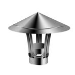 Ayarlanabilir Metal Şeritler Koni Üst Yuvarlak Baca Kapağı 220 mm/8,7 inç Çatı Havalandırma Kapağı Mutfak ve Kantin Havalandırma Baca Baca Kaputu Dış Mekan Baca Kapakları.