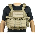 Ayarlanabilir Molle Uyumlu Çok Cepli Taktik Plate Carrier Yelek – Askeri ve Outdoor Kullanım - Standart - Bej